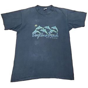 Vintage Black Flys T Shirt 90s Dolphin Daytona Beach Distressed XL Single Stitch